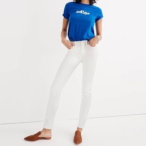Madewell size 25 TALL 9in High Rise Skinny Jeans in Pure White